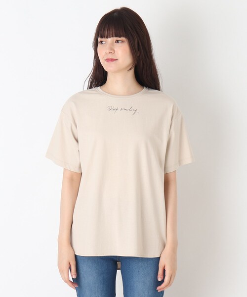 SHOO・LA・RUE（シューラルー）の「◆【SHOO ICE/USAコットン】ひんやりプリントTシャツ（Tシャツ/カットソー・レディース・ブラック/ナチュラル/ブルー/チャコールグレー/ホワイト系その他2/レンガ・02/03/04）」の13枚目の写真