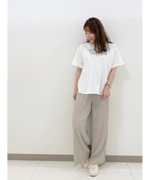 SHOO・LA・RUE（シューラルー）の「◆【SHOO ICE/USAコットン】ひんやりプリントTシャツ（Tシャツ/カットソー・レディース・ブラック/ナチュラル/ブルー/チャコールグレー/ホワイト系その他2/レンガ・02/03/04）」の15枚目の写真