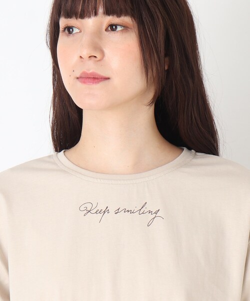 SHOO・LA・RUE（シューラルー）の「◆【SHOO ICE/USAコットン】ひんやりプリントTシャツ（Tシャツ/カットソー・レディース・ブラック/ナチュラル/ブルー/チャコールグレー/ホワイト系その他2/レンガ・02/03/04）」の10枚目の写真