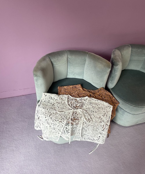 onetome（ワントゥーミー）の「2wayレース付け襟（付け襟・レディース・ホワイト/ベージュ/ブルー・FREE）」の4枚目の写真