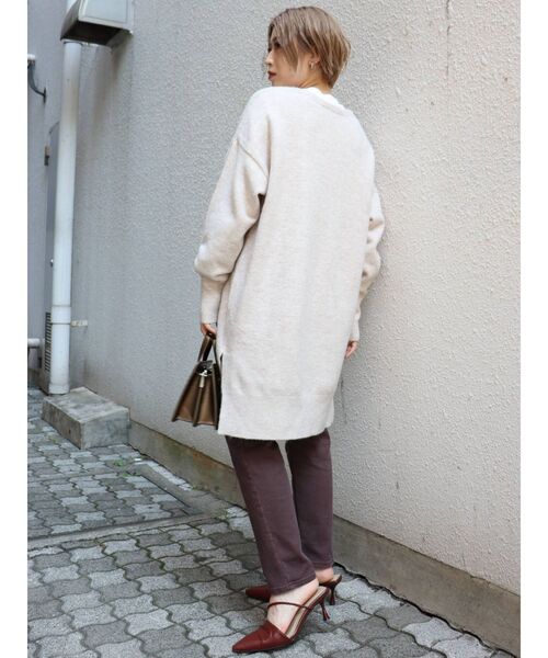 MURUA（ムルーア）の「オーバールーズチュニック（ニット/セーター・レディース・グレー/アイボリー/モカ・FREE）」の8枚目の写真