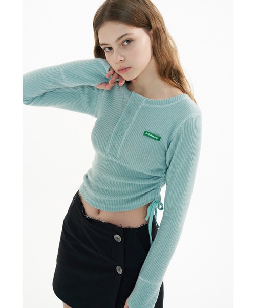 oddoneout(オッドワンアウト)の「A'GEM/9 × .kom『ODD ONE OUT/オッドワンアウト』Colored sewing string top/ カラー ソーイング ストリング ロングスリーブカットソー(その他トップス・レディース・ブラック/ライトグリーン/ピンク・FREE)」の7枚目の写真