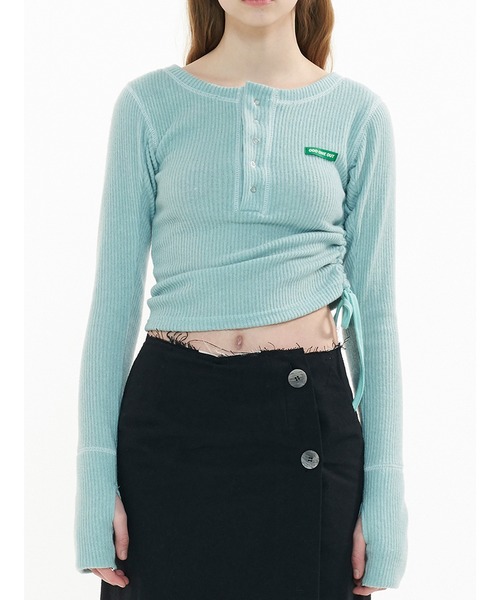 oddoneout(オッドワンアウト)の「A'GEM/9 × .kom『ODD ONE OUT/オッドワンアウト』Colored sewing string top/ カラー ソーイング ストリング ロングスリーブカットソー(その他トップス・レディース・ブラック/ライトグリーン/ピンク・FREE)」の17枚目の写真