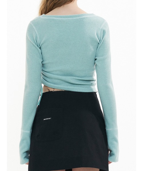 oddoneout(オッドワンアウト)の「A'GEM/9 × .kom『ODD ONE OUT/オッドワンアウト』Colored sewing string top/ カラー ソーイング ストリング ロングスリーブカットソー(その他トップス・レディース・ブラック/ライトグリーン/ピンク・FREE)」の11枚目の写真