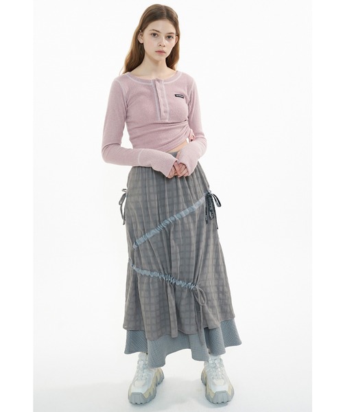 oddoneout(オッドワンアウト)の「A'GEM/9 × .kom『ODD ONE OUT/オッドワンアウト』Colored sewing string top/ カラー ソーイング ストリング ロングスリーブカットソー(その他トップス・レディース・ブラック/ライトグリーン/ピンク・FREE)」の21枚目の写真