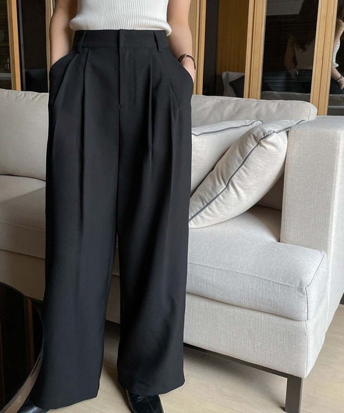 chuclla(チュクラ)の「2タックワイドスラックス chw21a050【ベーシックライン】(スラックス・レディース・ブラック/モカ・M/L/S)」の11枚目の写真