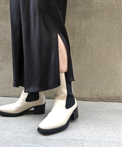prose verse（プロズヴェール）の「《WEB限定》サイドゴアブーツ（ブーツ・レディース・ブラック/アイボリー・SMALL/MEDIUM/LARGE/X-LARGE/XX-LARGE/X-SMALL）」の2枚目の写真