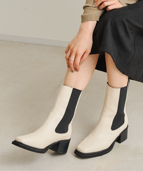 prose verse（プロズヴェール）の「《WEB限定》サイドゴアブーツ（ブーツ・レディース・ブラック/アイボリー・SMALL/MEDIUM/LARGE/X-LARGE/XX-LARGE/X-SMALL）」の21枚目の写真