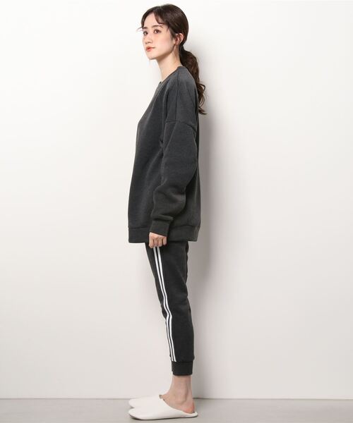 FUNALIVE(ファンアライブ)の「CELESTE RANA T100 裏起毛ワイドパンツルームウエア上下セット(ルームウェア/パジャマ・レディース・ブラック/グレー/モカ/チョコ/チャコール/モスグリーン・M-L/L-XL/XXL)」の7枚目の写真