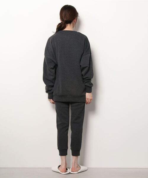 FUNALIVE(ファンアライブ)の「CELESTE RANA T100 裏起毛ワイドパンツルームウエア上下セット(ルームウェア/パジャマ・レディース・ブラック/グレー/モカ/チョコ/チャコール/モスグリーン・M-L/L-XL/XXL)」の8枚目の写真