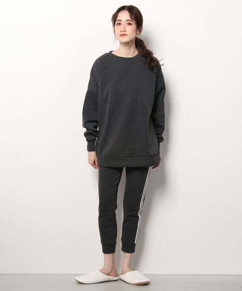 FUNALIVE(ファンアライブ)の「CELESTE RANA T100 裏起毛ワイドパンツルームウエア上下セット(ルームウェア/パジャマ・レディース・ブラック/グレー/モカ/チョコ/チャコール/モスグリーン・M-L/L-XL/XXL)」の11枚目の写真