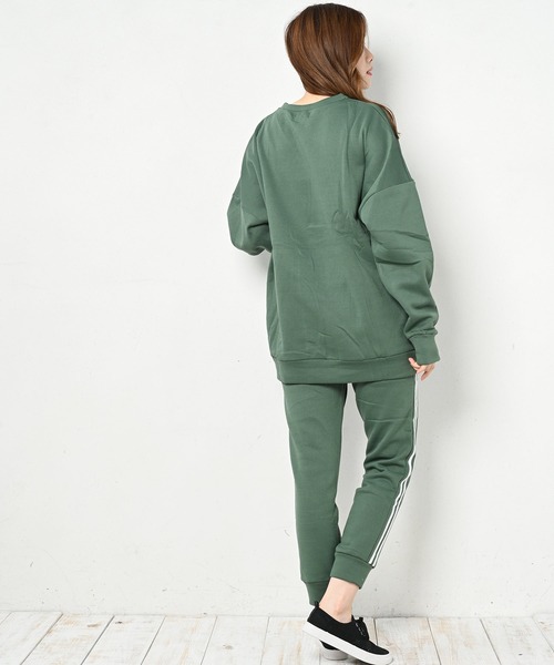 FUNALIVE(ファンアライブ)の「CELESTE RANA T100 裏起毛ワイドパンツルームウエア上下セット(ルームウェア/パジャマ・レディース・ブラック/グレー/モカ/チョコ/チャコール/モスグリーン・M-L/L-XL/XXL)」の14枚目の写真