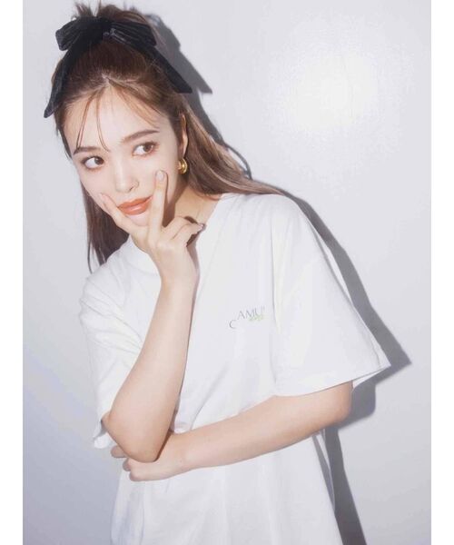 CALNAMUR（カルナムール）の「CALNAMUR Tシャツ（Tシャツ/カットソー・レディース・ホワイト/その他/ブラック/ベージュ・FREE）」の6枚目の写真