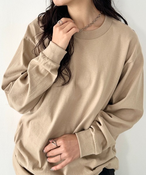 PRO CLUB (プロクラブ)の「PRO CLUB(プロクラブ) / 6.5オンス スーパーヘビーウェイト クルーネック 長袖 無地 ロンT / Heavyweight Cotton Long Crew Neck T-Shirt(Tシャツ/カットソー・メンズ・ホワイト/ブラック/ダークグリーン/ベージュ/レッド/ネイビー/チャコールグレー/オレンジ/バーガンディー/グレー/ブラウン・M/L/XL/XXL/S)」の6枚目の写真