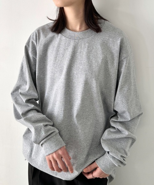 PRO CLUB (プロクラブ)の「PRO CLUB(プロクラブ) / 6.5オンス スーパーヘビーウェイト クルーネック 長袖 無地 ロンT / Heavyweight Cotton Long Crew Neck T-Shirt(Tシャツ/カットソー・メンズ・ホワイト/ブラック/ダークグリーン/ベージュ/レッド/ネイビー/チャコールグレー/オレンジ/バーガンディー/グレー/ブラウン・M/L/XL/XXL/S)」の4枚目の写真