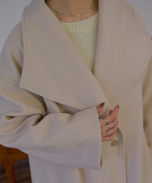 VANNIE U（ヴァニーユー）の「ビックカラーガウンコート（ダウンジャケット/コート・レディース・ブラック/ベージュ/パープル/アイボリー・FREE）」の20枚目の写真