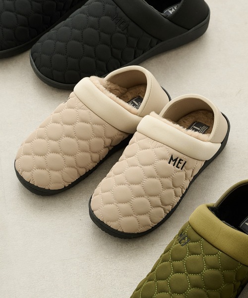 MEI（メイ）の「【MEI】ワンマイルルームサンダル/スリッポン/キルティングモックシューズ/防寒サンダル（スリッポン・レディース・ブラック/ベージュ/オリーブ/マスタード/レッド/ライトブラウン/ライトグレー/チャコールグレー・26cm/24㎝/25cm/27cm/28cm/25/26/27/24/28）」の5枚目の写真