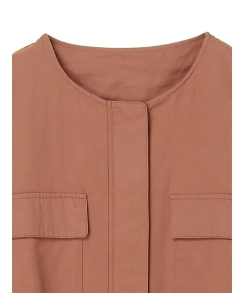 YECCA VECCA（イェッカヴェッカ）の「ノーカラーミリタリーブルゾン＊（ミリタリージャケット・レディース・ネイビー/カーキ/キャメル・FREE）」の22枚目の写真