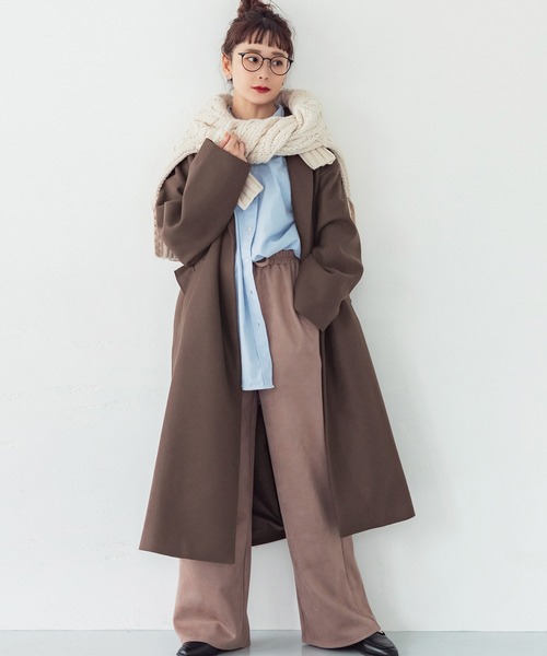 coca(coca)(コカ)の「ビッグシルエットチェスターコート(チェスターコート・レディース・ブラック/ブラウン/ブルー/アイボリー・M/L)」の4枚目の写真