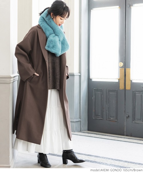 coca(coca)(コカ)の「ビッグシルエットチェスターコート(チェスターコート・レディース・ブラック/ブラウン/ブルー/アイボリー・M/L)」の8枚目の写真