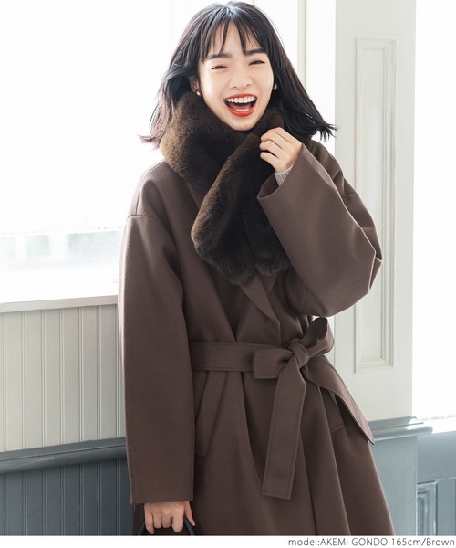 coca(coca)(コカ)の「ビッグシルエットチェスターコート(チェスターコート・レディース・ブラック/ブラウン/ブルー/アイボリー・M/L)」の10枚目の写真