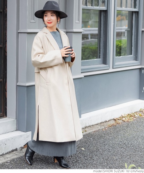 coca(coca)(コカ)の「ビッグシルエットチェスターコート(チェスターコート・レディース・ブラック/ブラウン/ブルー/アイボリー・M/L)」の14枚目の写真