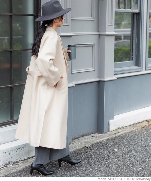 coca(coca)(コカ)の「ビッグシルエットチェスターコート(チェスターコート・レディース・ブラック/ブラウン/ブルー/アイボリー・M/L)」の18枚目の写真