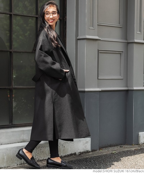 coca(coca)(コカ)の「ビッグシルエットチェスターコート(チェスターコート・レディース・ブラック/ブラウン/ブルー/アイボリー・M/L)」の20枚目の写真