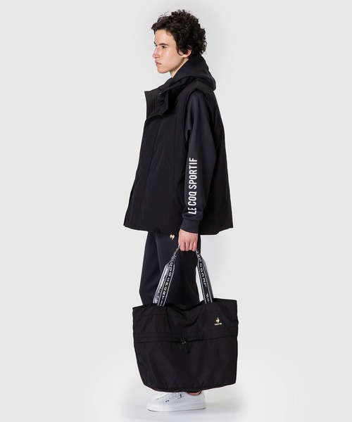le coq sportif(ルコックスポルティフ)の「スポーツ メンズ レディース ユニセックス トートバッグ 小物 バッグ アクセサリー カジュアル トレーニングウエア スポーツウエア(トートバッグ・メンズ・ブラック/ベージュ・F)」の3枚目の写真