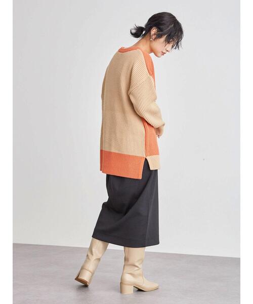 Furryrate（ファーリーレート）の「・furry rate バイカラーリブニット＊（ニット/セーター・レディース・ベージュ/ネイビー/オレンジ・FREE）」の11枚目の写真