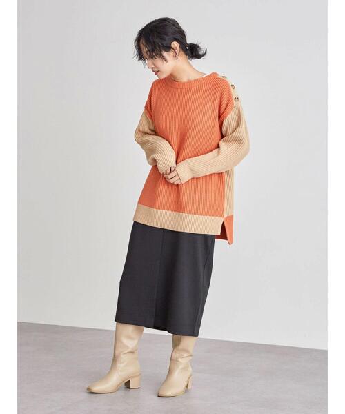 Furryrate（ファーリーレート）の「・furry rate バイカラーリブニット＊（ニット/セーター・レディース・ベージュ/ネイビー/オレンジ・FREE）」の21枚目の写真