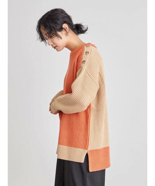 Furryrate（ファーリーレート）の「・furry rate バイカラーリブニット＊（ニット/セーター・レディース・ベージュ/ネイビー/オレンジ・FREE）」の12枚目の写真