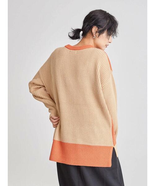 Furryrate（ファーリーレート）の「・furry rate バイカラーリブニット＊（ニット/セーター・レディース・ベージュ/ネイビー/オレンジ・FREE）」の18枚目の写真