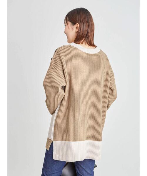 Furryrate（ファーリーレート）の「・furry rate バイカラーリブニット＊（ニット/セーター・レディース・ベージュ/ネイビー/オレンジ・FREE）」の22枚目の写真