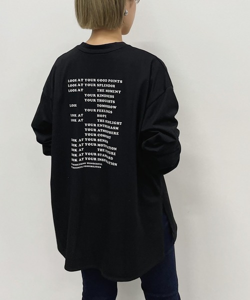 PAGEBOY(ページボーイ)の「チュニックロゴロンT(Tシャツ/カットソー・レディース・ブラック/オフホワイト/グリーン系その他・FREE)」の3枚目の写真