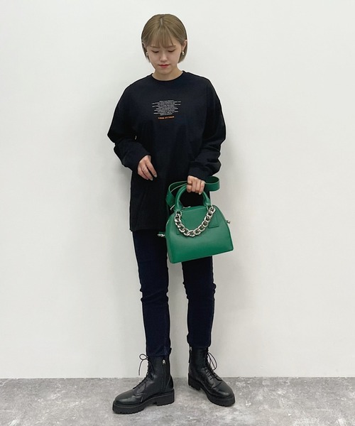 PAGEBOY(ページボーイ)の「チュニックロゴロンT(Tシャツ/カットソー・レディース・ブラック/オフホワイト/グリーン系その他・FREE)」の7枚目の写真