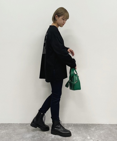 PAGEBOY(ページボーイ)の「チュニックロゴロンT(Tシャツ/カットソー・レディース・ブラック/オフホワイト/グリーン系その他・FREE)」の4枚目の写真