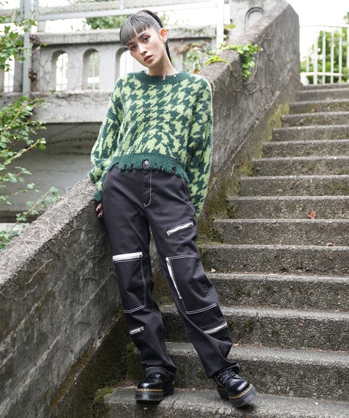 X-girl（エックスガール）の「SHAGGY KNIT TOP（ニット/セーター