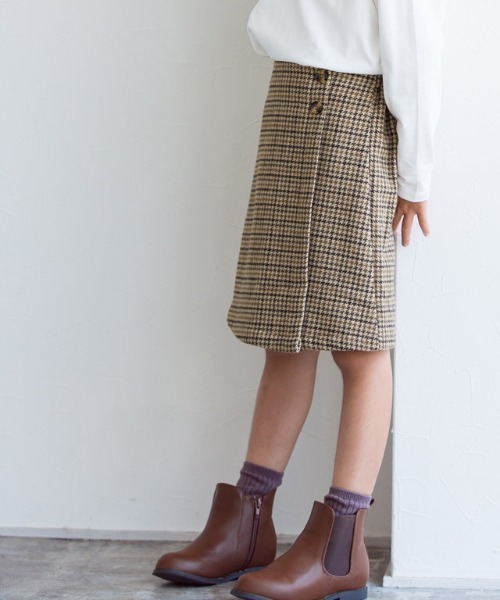 lulpini（ルルピー二）の「kids ウールタッチチェック柄スカート（スカート・キッズ・ベージュ/アイボリー・S/M/L）」の15枚目の写真