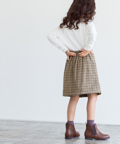 lulpini（ルルピー二）の「kids ウールタッチチェック柄スカート（スカート・キッズ・ベージュ/アイボリー・S/M/L）」の21枚目の写真