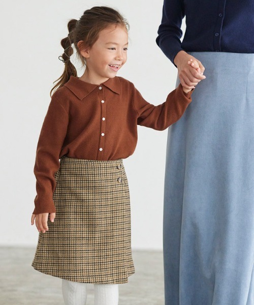 lulpini（ルルピー二）の「kids ウールタッチチェック柄スカート（スカート・キッズ・ベージュ/アイボリー・S/M/L）」の11枚目の写真