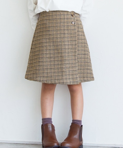 lulpini（ルルピー二）の「kids ウールタッチチェック柄スカート（スカート・キッズ・ベージュ/アイボリー・S/M/L）」の14枚目の写真