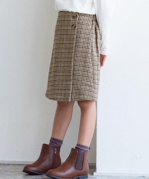 lulpini（ルルピー二）の「kids ウールタッチチェック柄スカート（スカート・キッズ・ベージュ/アイボリー・S/M/L）」の13枚目の写真