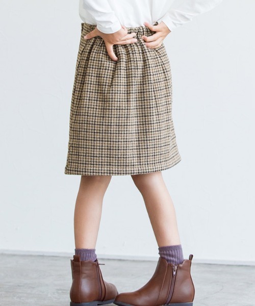 lulpini（ルルピー二）の「kids ウールタッチチェック柄スカート（スカート・キッズ・ベージュ/アイボリー・S/M/L）」の10枚目の写真