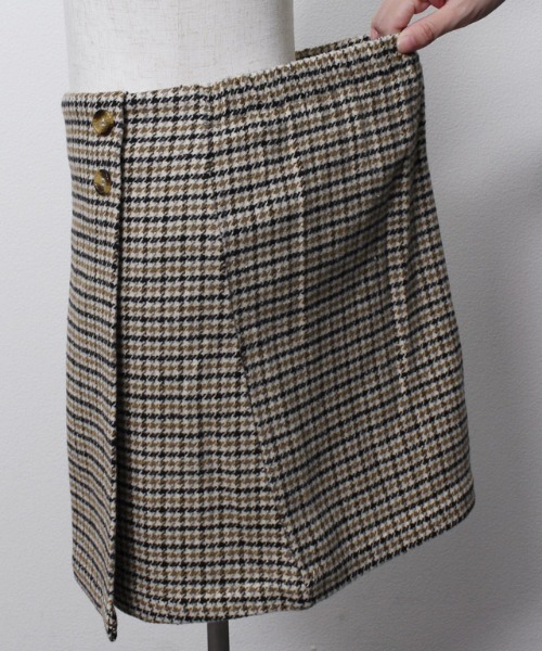 lulpini（ルルピー二）の「kids ウールタッチチェック柄スカート（スカート・キッズ・ベージュ/アイボリー・S/M/L）」の8枚目の写真