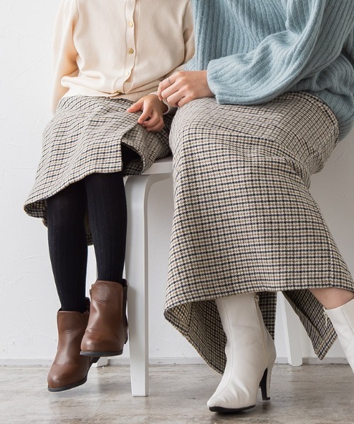 lulpini（ルルピー二）の「kids ウールタッチチェック柄スカート（スカート・キッズ・ベージュ/アイボリー・S/M/L）」の4枚目の写真