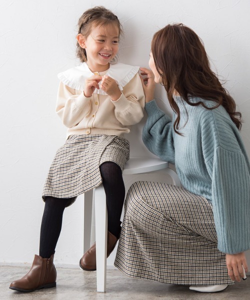 lulpini（ルルピー二）の「kids ウールタッチチェック柄スカート（スカート・キッズ・ベージュ/アイボリー・S/M/L）」の16枚目の写真