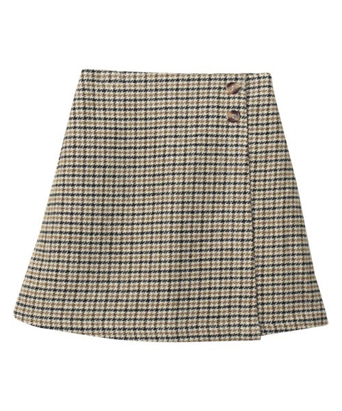 lulpini（ルルピー二）の「kids ウールタッチチェック柄スカート（スカート・キッズ・ベージュ/アイボリー・S/M/L）」の5枚目の写真