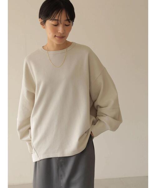 AMERICAN HOLIC（アメリカンホリック）の「袖ボリューム裏毛プルオーバー（スウェット・レディース・ライトグレー/ブラック/サックスブルー/モカ・M/L）」の5枚目の写真