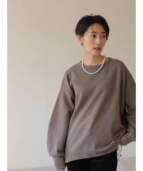 AMERICAN HOLIC（アメリカンホリック）の「袖ボリューム裏毛プルオーバー（スウェット・レディース・ライトグレー/ブラック/サックスブルー/モカ・M/L）」の11枚目の写真